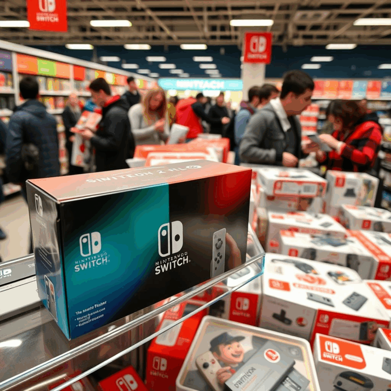 Nintendo Switch 2 restock shelf at store